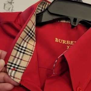Burberry Men's Red Casual/ Dress Shirt XL